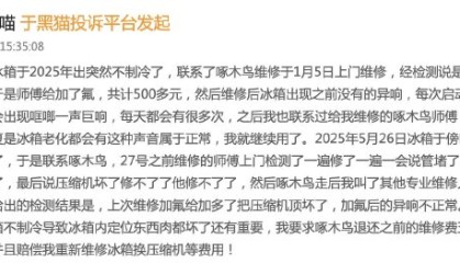 啄木鸟维修五个月后冰箱报废，消费者维权遭呛：“使了5个月找我们，可笑！”