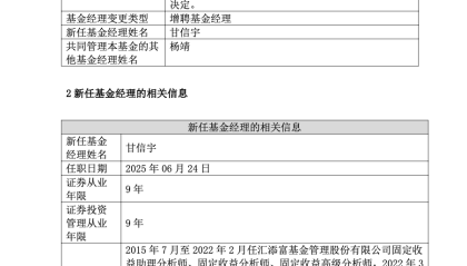 汇添富稳安增聘甘信宇搭档杨靖，甘信宇连续3年正回报，杨靖3年0回撤