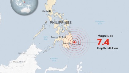 菲律宾取消海啸预警，7.4级强震已致3人死亡