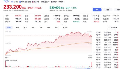 纳指再创收盘新高，稳定币第一股Circle股价单日狂涨19.39%