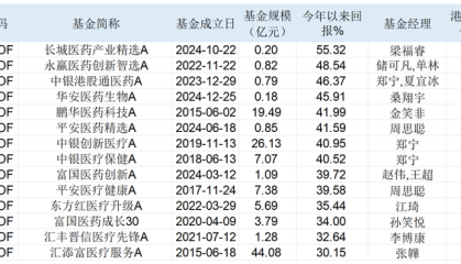 有基金年内大涨超50%！除了港股创新药，基金经理还看好AI医疗